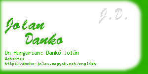 jolan danko business card